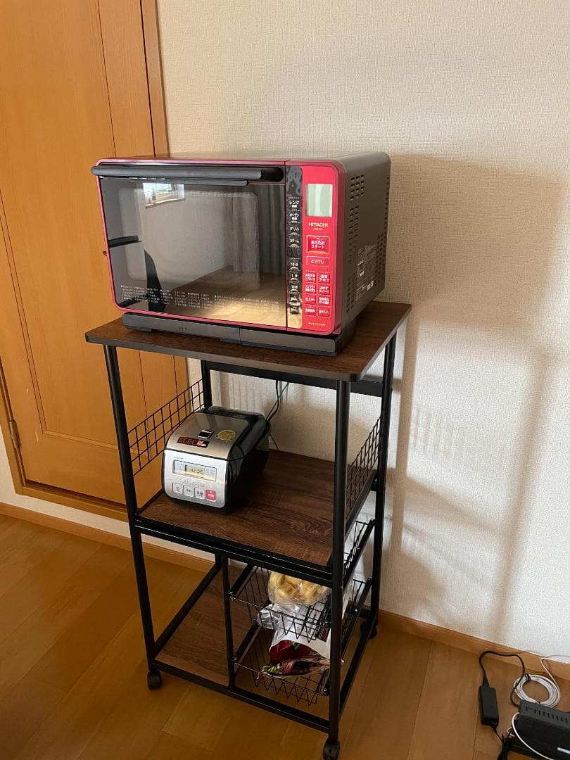 不二貿易 レンジ台 キッチンラック 幅51.5×41×高さ89.5cm ブラッ*