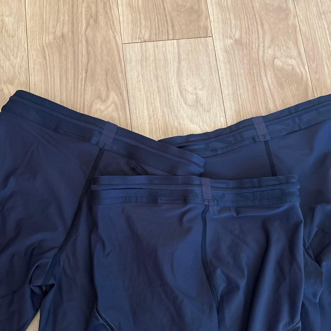 SKINS メンズハーフタイツ ネイビーM