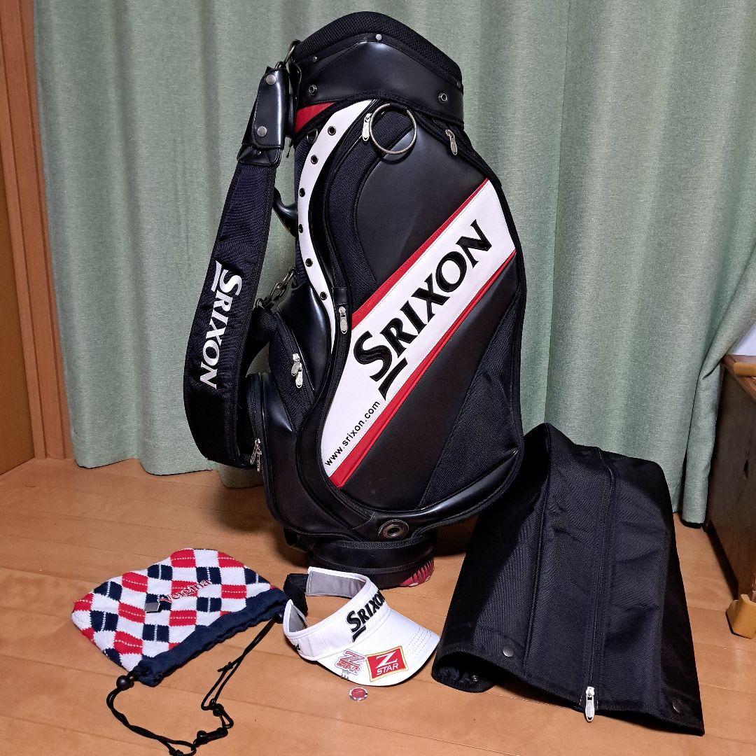 Srixonキャディバッグ9インチ美品。サンバイザーとアイアンカバーオマケ