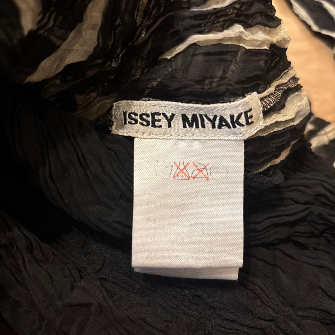 ISSEY MIYAKE プリーツ　長袖　ストライプ　Lサイズ