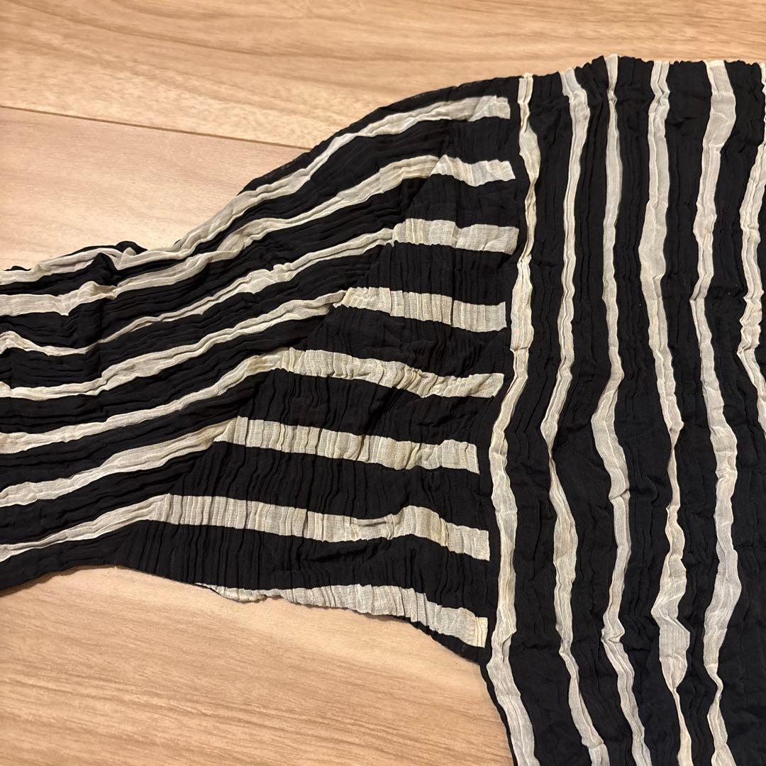 ISSEY MIYAKE プリーツ　長袖　ストライプ　Lサイズ