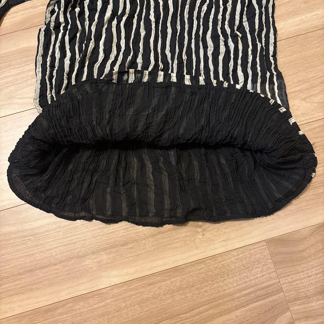 ISSEY MIYAKE プリーツ　長袖　ストライプ　Lサイズ