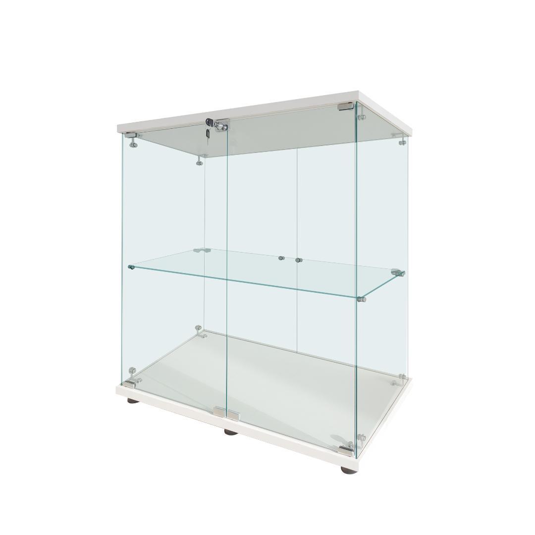 【新品】2段ワイド ホワイト コレクションケース ガラス フィギュアケース 棚