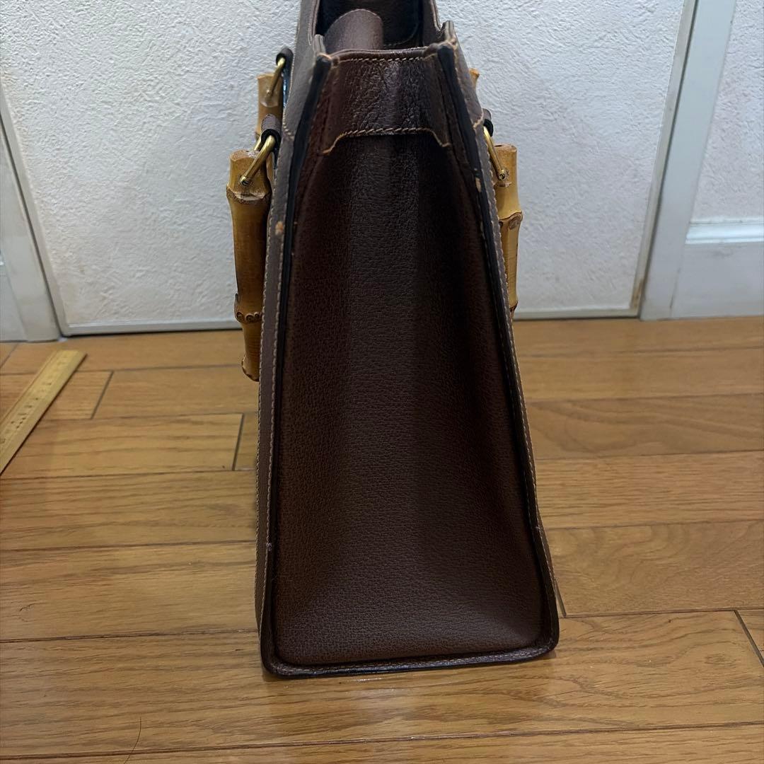 【美品】グッチ　gucci バンブー　レザーバッグ　トートバッグ　ブラウン