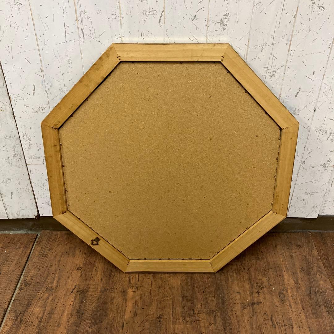 B-2 アンティーク オクタゴン型 八角鏡 ウォールミラー 壁掛け ミラー 鏡