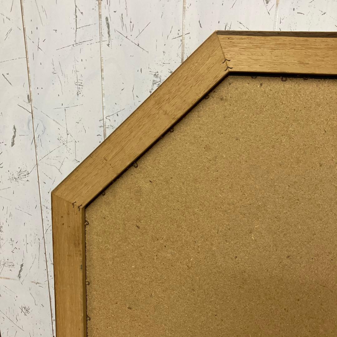 B-2 アンティーク オクタゴン型 八角鏡 ウォールミラー 壁掛け ミラー 鏡