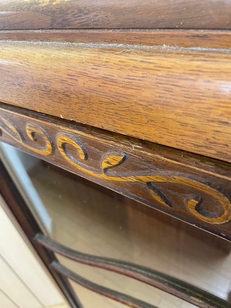 イギリス アンティーク家具 キャビネット 本棚 飾り棚