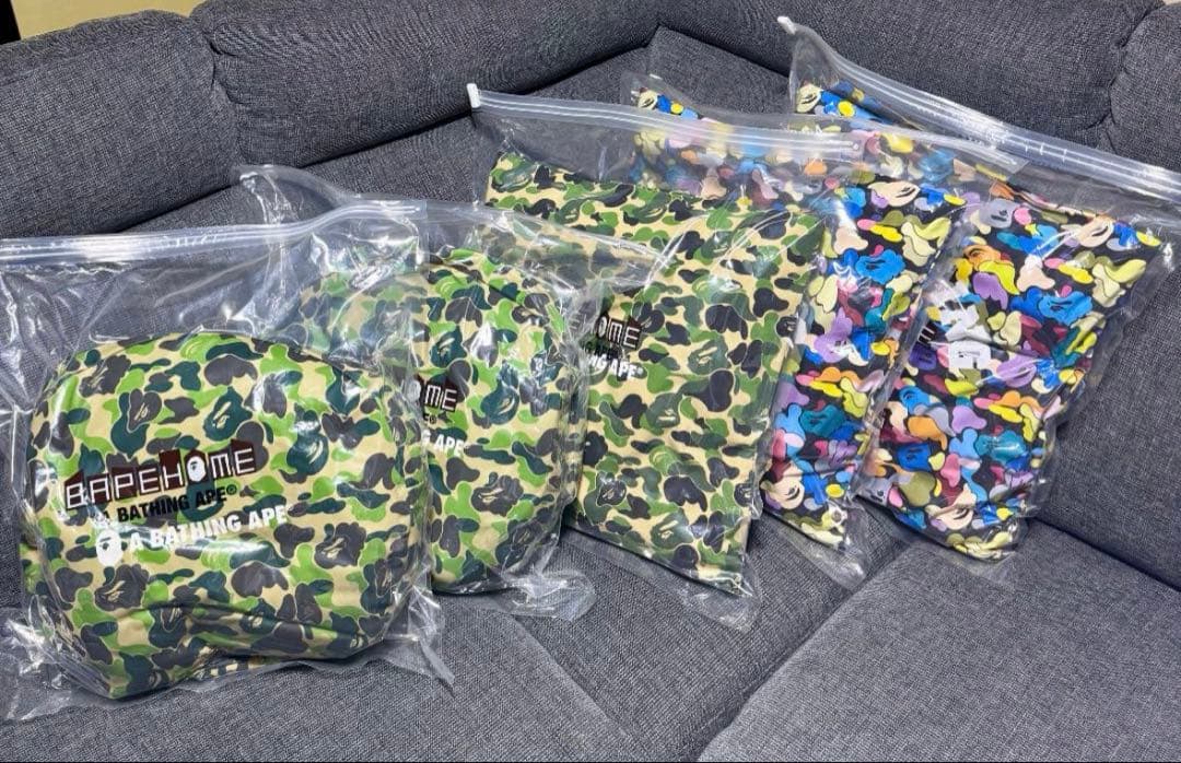 BAPE クッション 5点セット 美品 迷彩＆レインボー