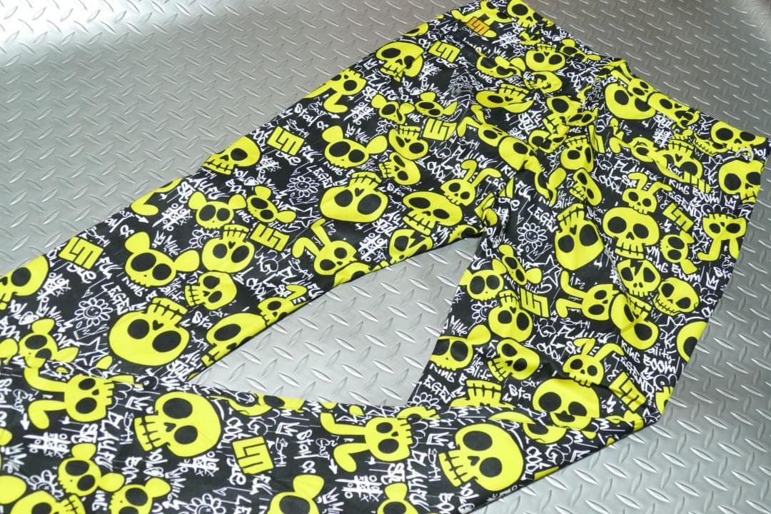 ★春ゴルフ★ラウドマウスゴルフ★ストレッチツイル柄パンツ★L★アニマルスカルズ