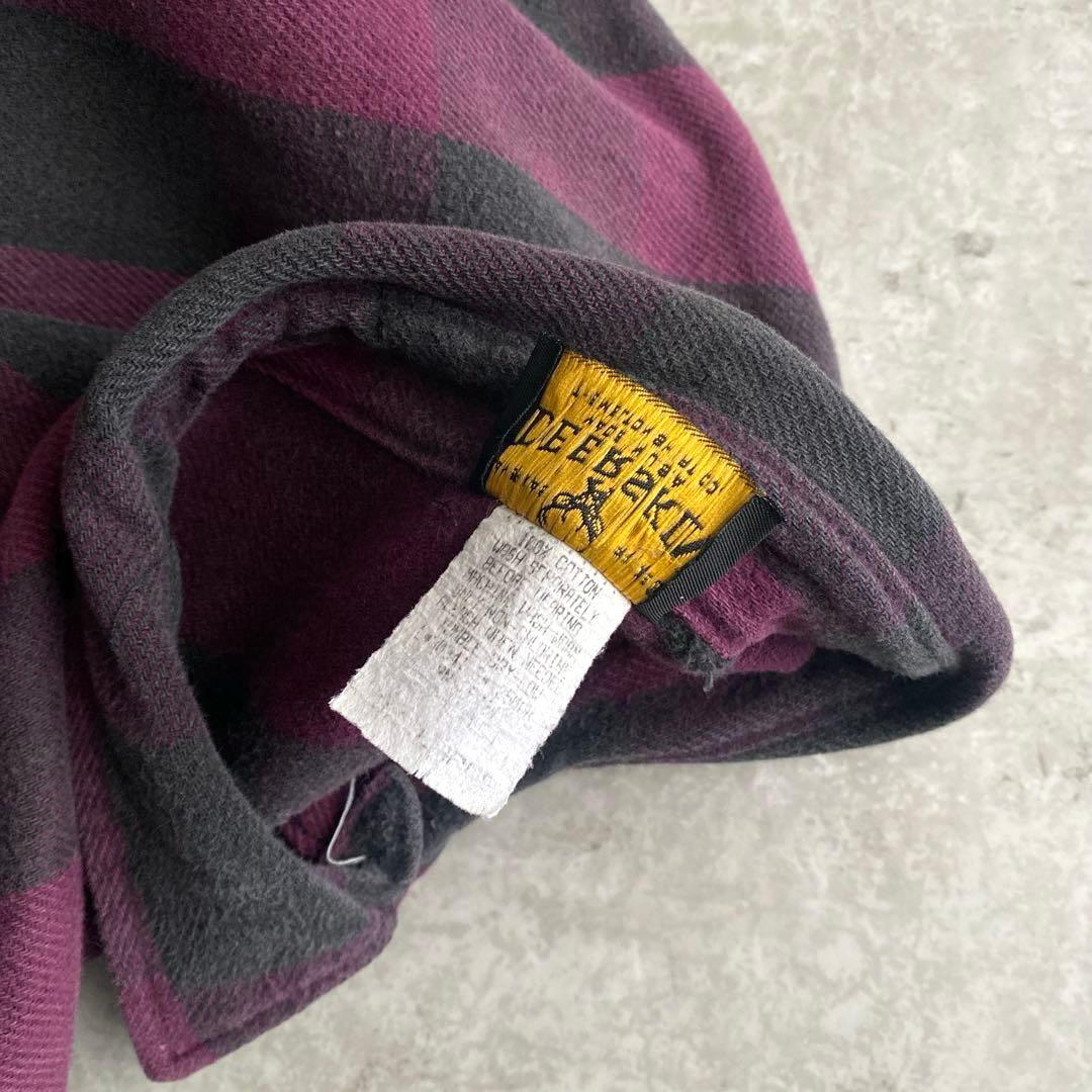 ド渋 好配色 チェック 70s 80s DEERSKIN ネルシャツ USA製