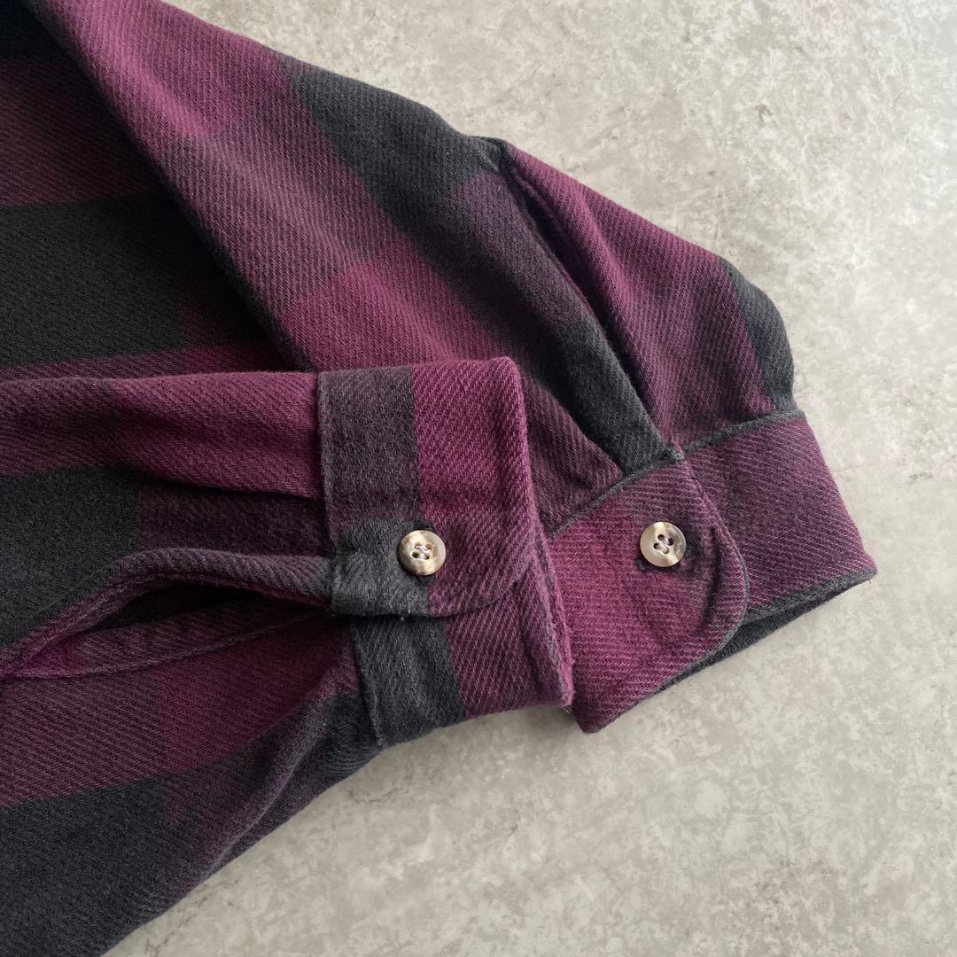 ド渋 好配色 チェック 70s 80s DEERSKIN ネルシャツ USA製