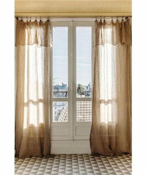 Beatrice LAVAL リネンカーテン・ハルマッタン・イエロー45 新品