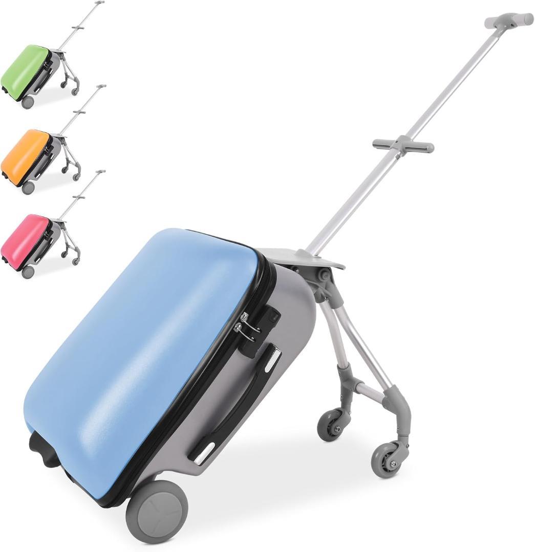 子供用スーツケース 3WAY乗れる ブルー キャリーケース 20インチ 40L