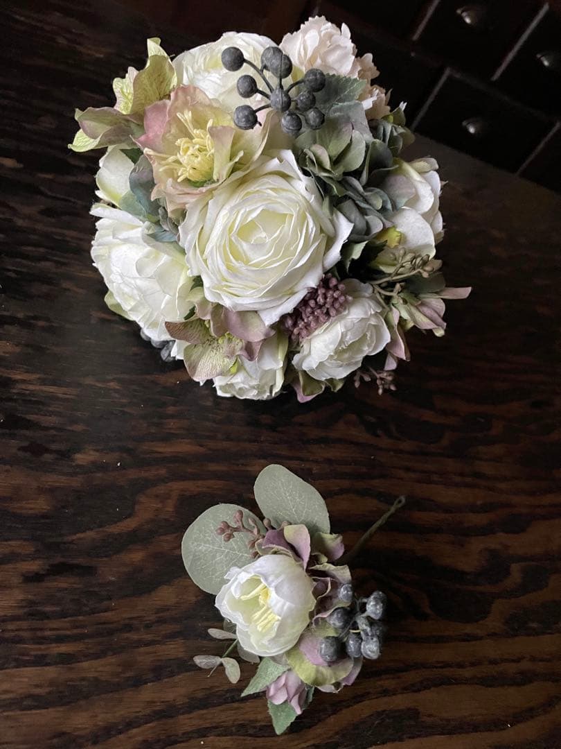 SALE！ナチュラルクラッチ　ウェディングブーケセット