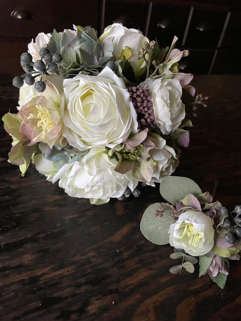 SALE！ナチュラルクラッチ　ウェディングブーケセット