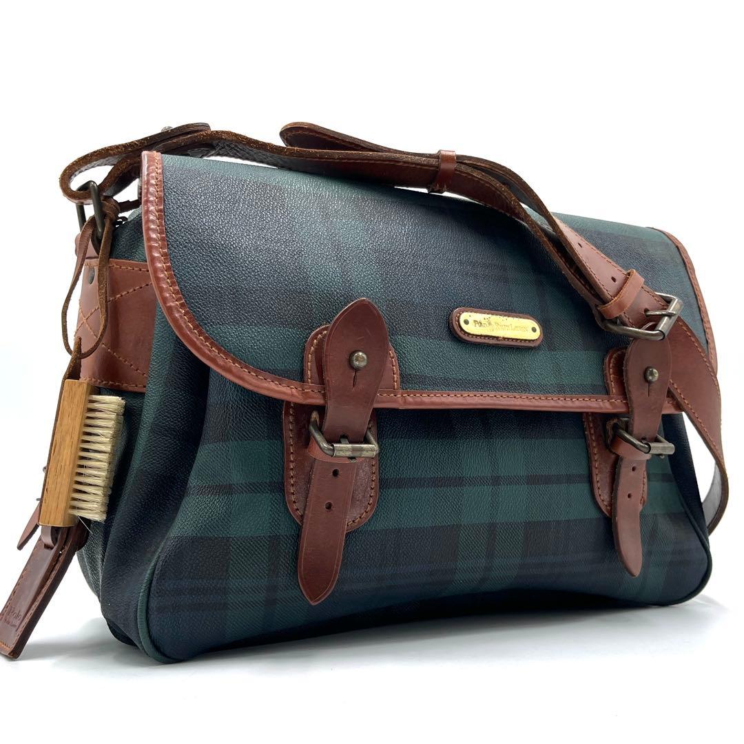 【美品】ポロラルフローレン ショルダーバッグ メッセンジャー チェック