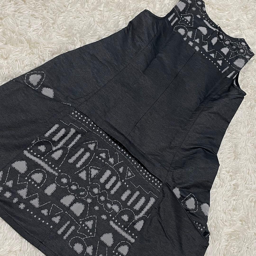 極美品☆センソユニコ t.b 変形 ノースリーブ ワンピース サイズ38 グレー