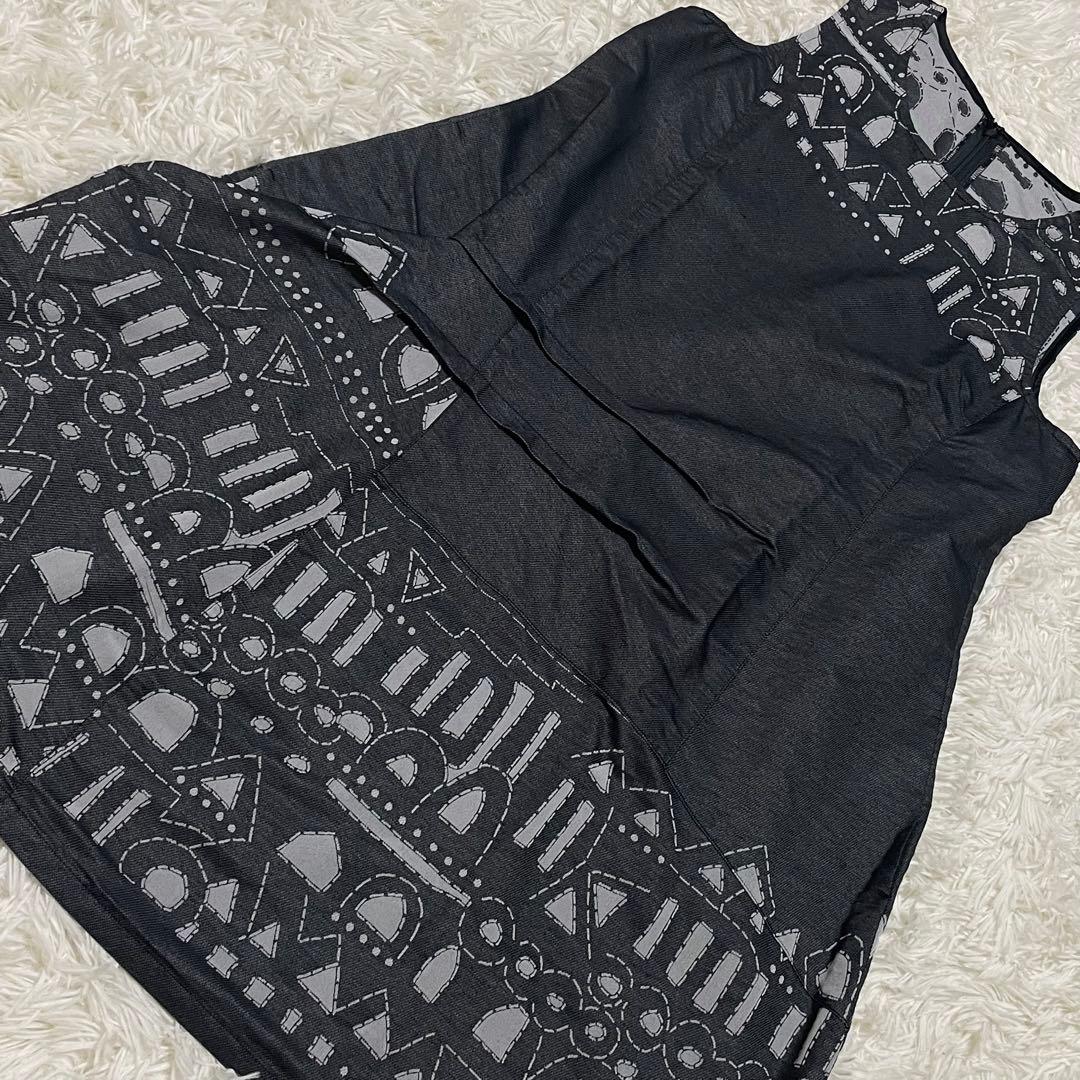 極美品☆センソユニコ t.b 変形 ノースリーブ ワンピース サイズ38 グレー