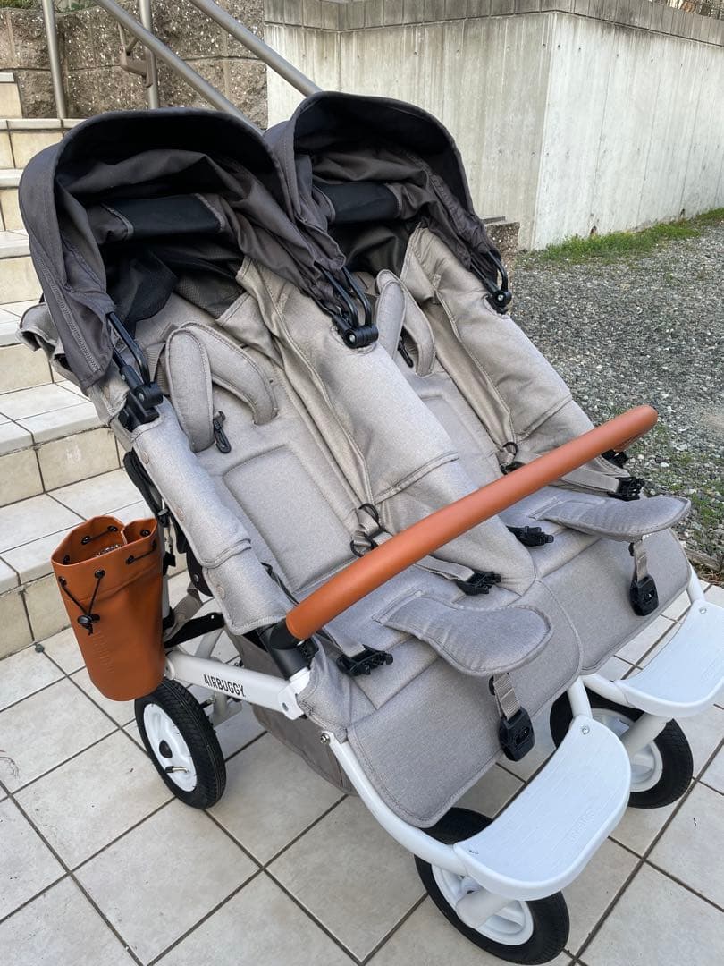 AIRBUGGY ココダブル 2人乗りベビーカー ストーン