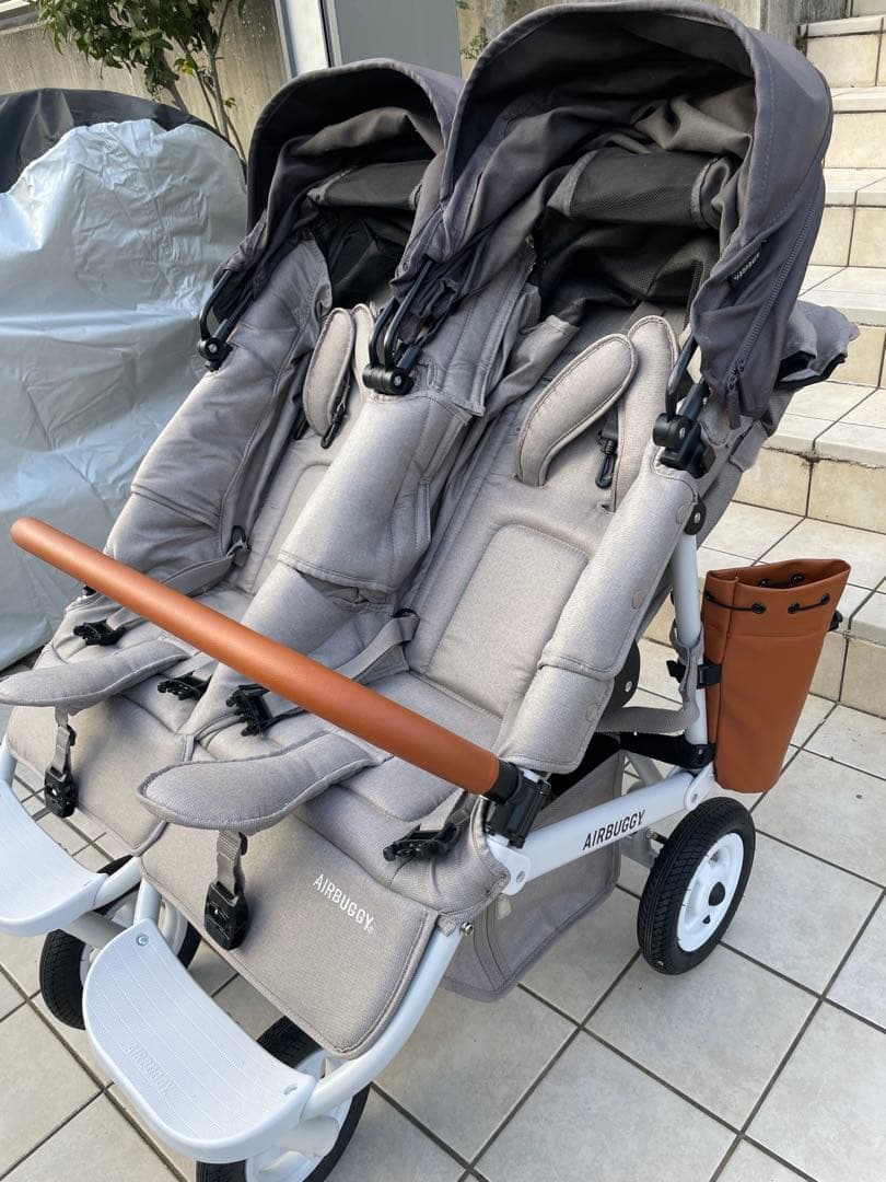 AIRBUGGY ココダブル 2人乗りベビーカー ストーン