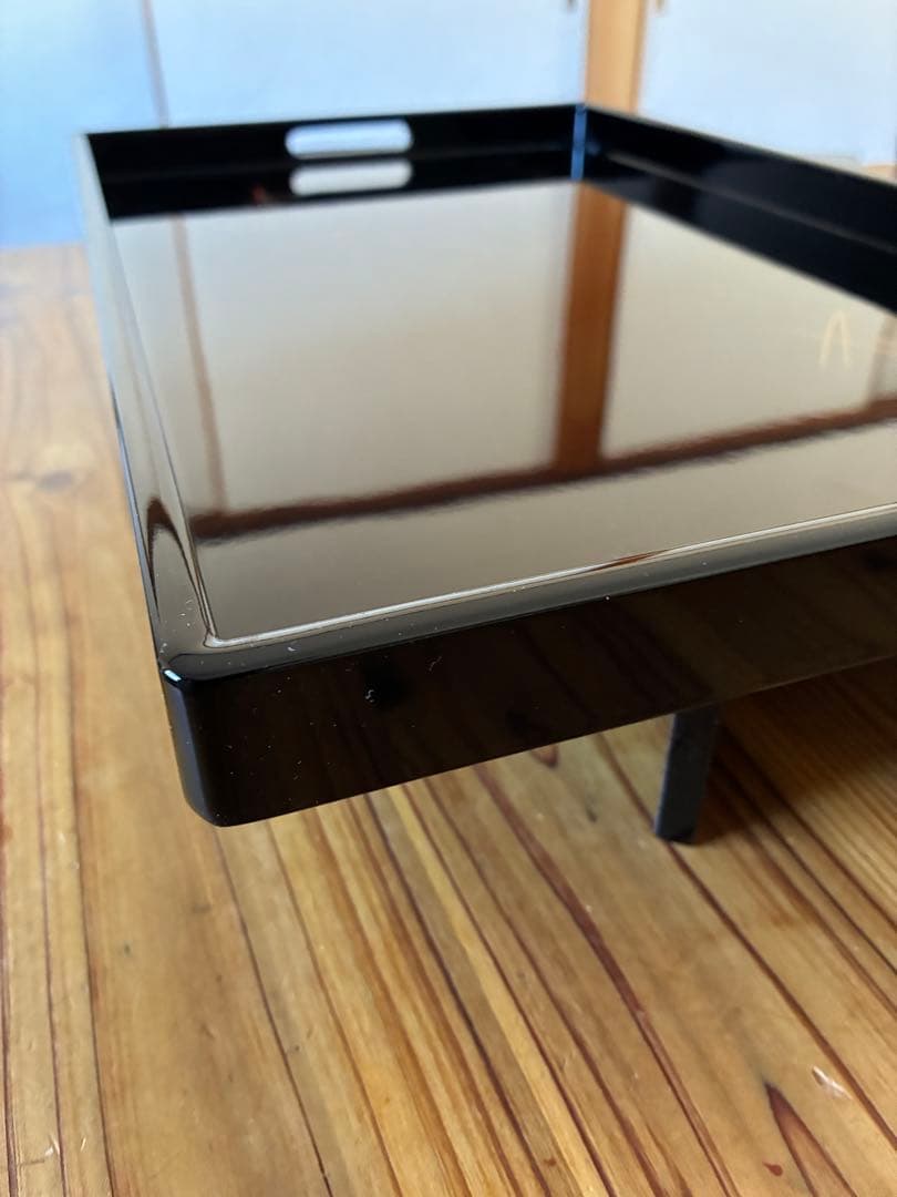 富山高岡塗/松葉漆黒　手入クロス・高台付i338