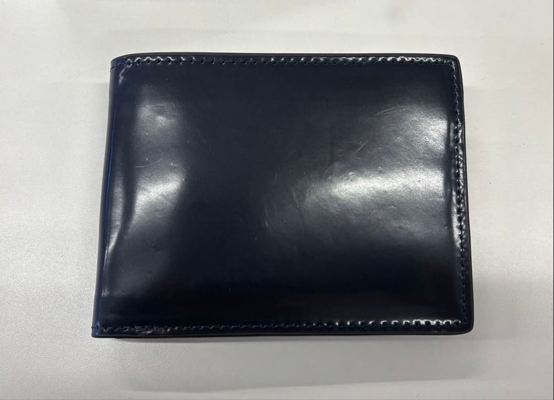 ROCADO社　シェルコードバン　二つ折り財布　ネイビー　未使用品