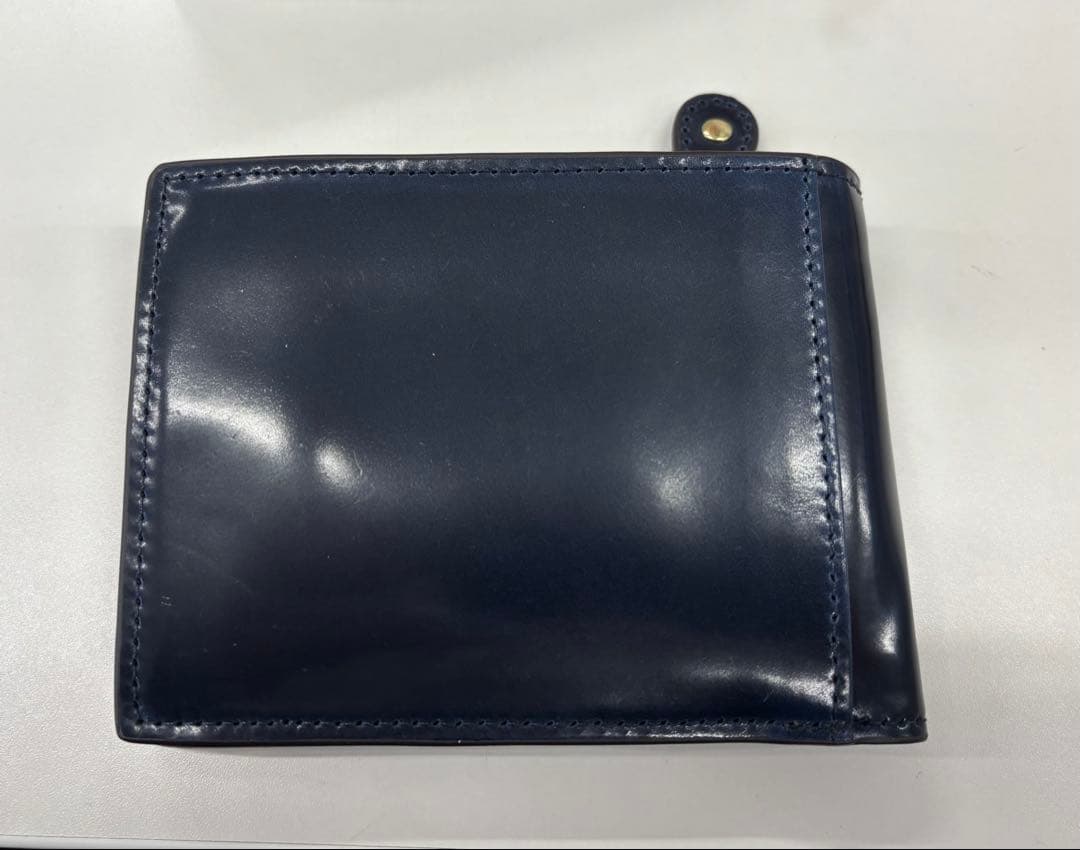 ROCADO社　シェルコードバン　二つ折り財布　ネイビー　未使用品