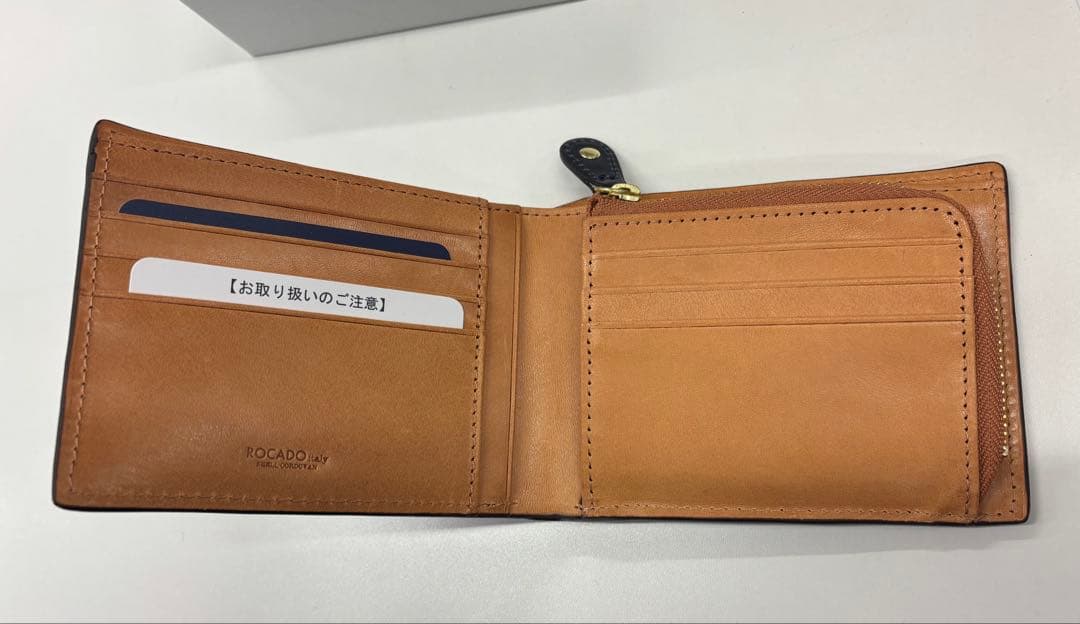ROCADO社　シェルコードバン　二つ折り財布　ネイビー　未使用品