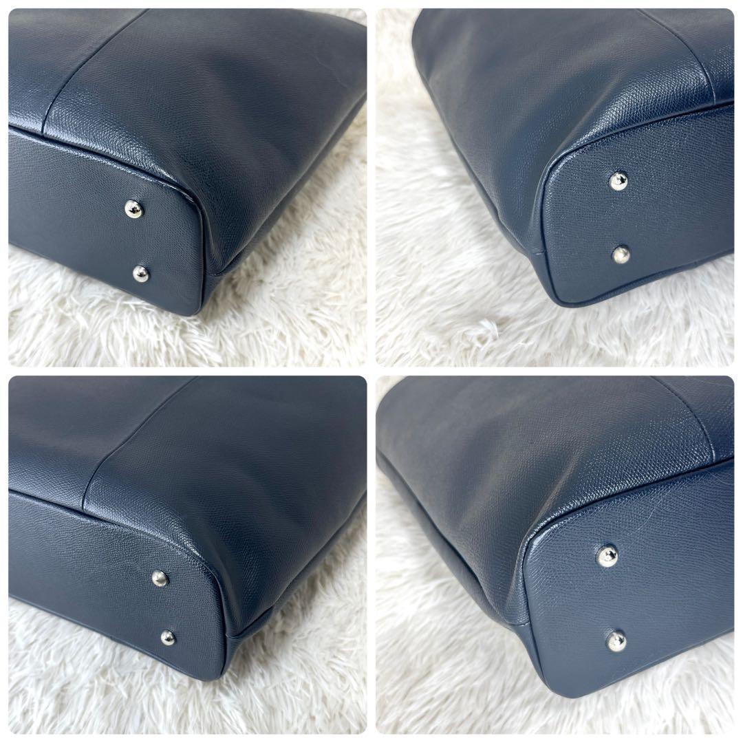 希少 ペッレモルビダ トートバッグ ビジネスバッグ レザー ネイビー