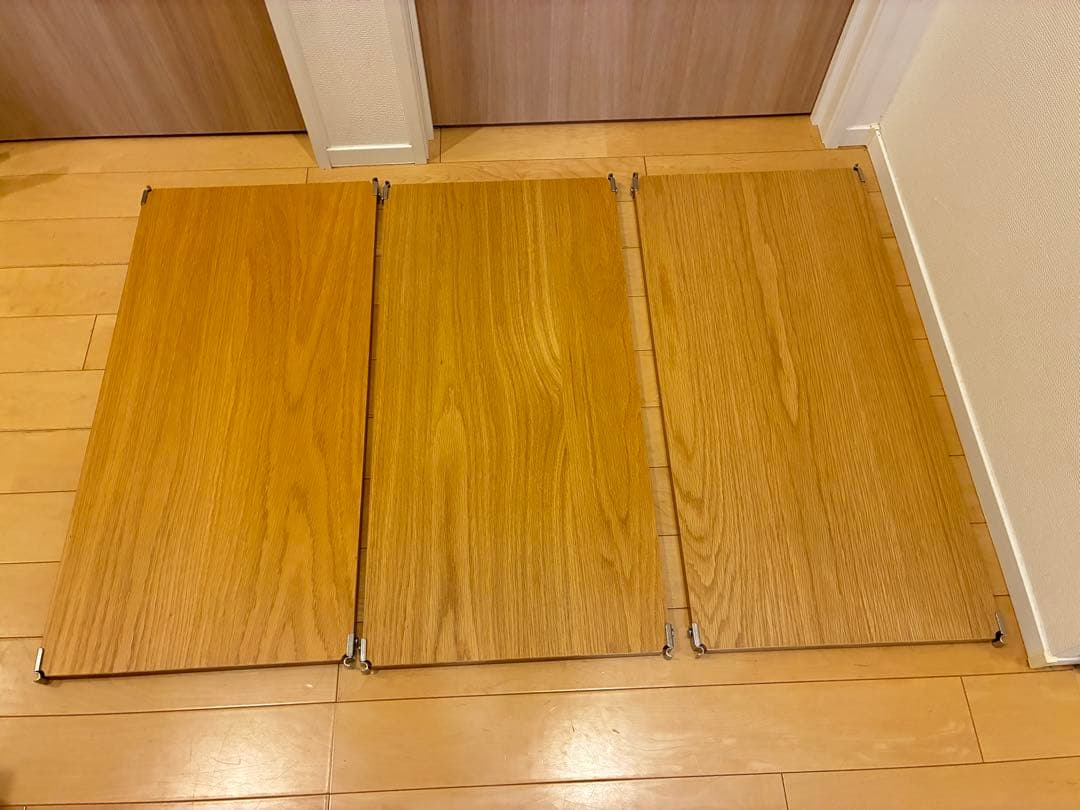 無印良品 ステンレスユニットシェルフ 追加棚 3枚セット オーク材 84cm C