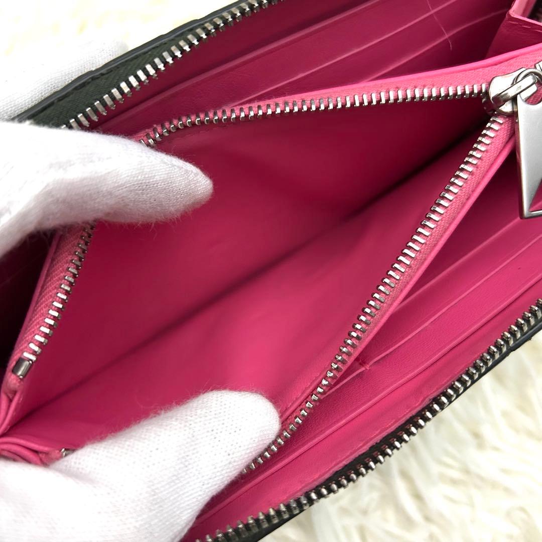 ICチップ内蔵 BOTTEGA VENETA イントレチャート グレー×ピンク