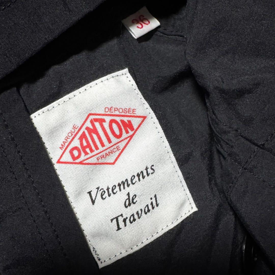 1775◆DANTON ダントン ナイロンコート フード ブラック 36