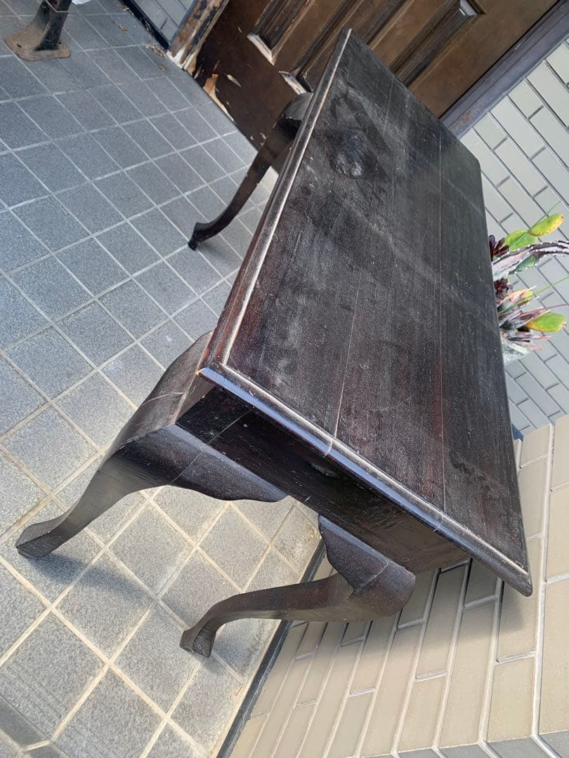 木製テーブル アンティーク　シノワズリ