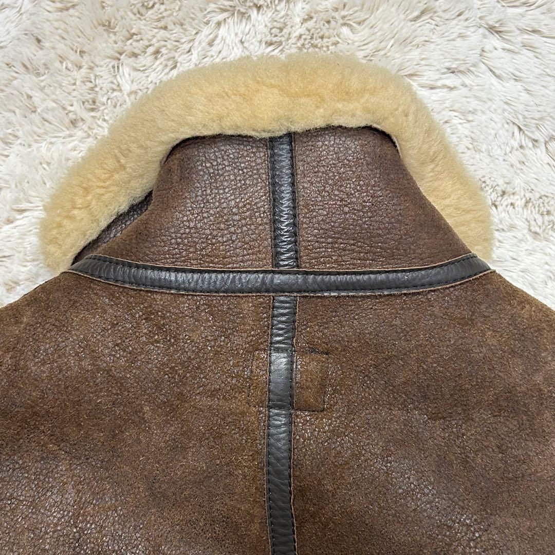 vintage B-3 ムートンジャケット リアルレザー 羊革 M ブラウン