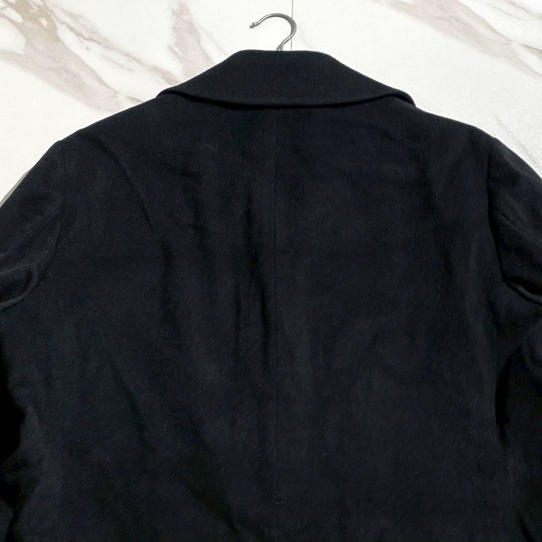 ポールスチュアート 王道 チェスターコート アンゴラ混 ロング丈 ブラック XL