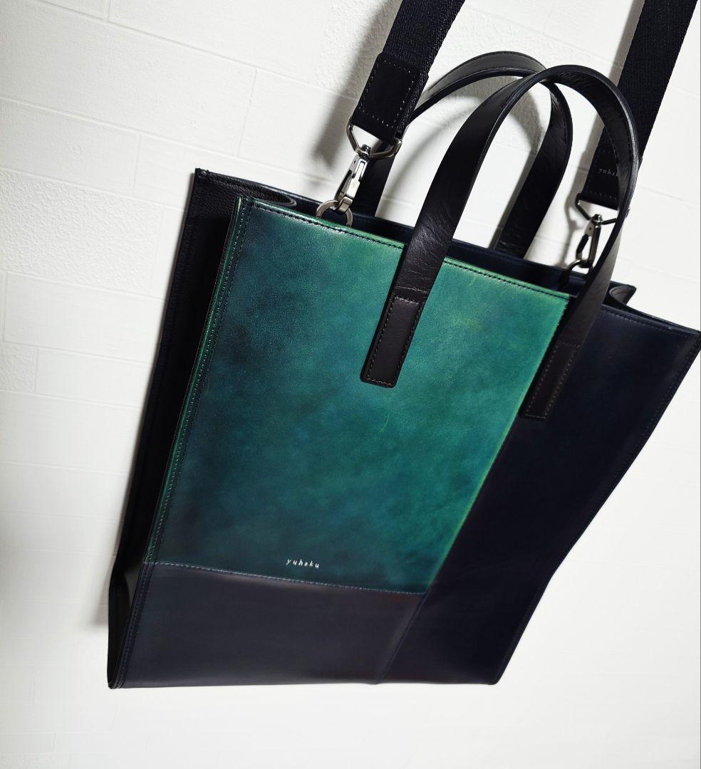 yuhaku ユハク　トートバッグ　YFF017　グリーン　　定価18万