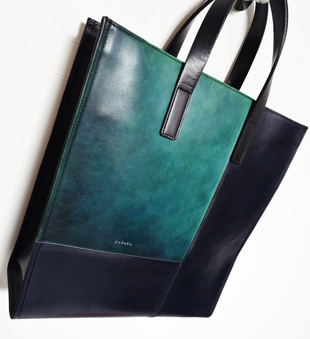 yuhaku ユハク　トートバッグ　YFF017　グリーン　　定価18万