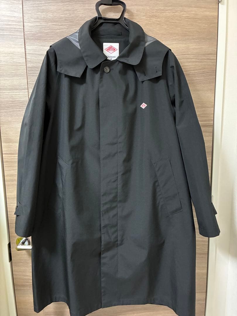 DANTON ステンカラーコート ブラック