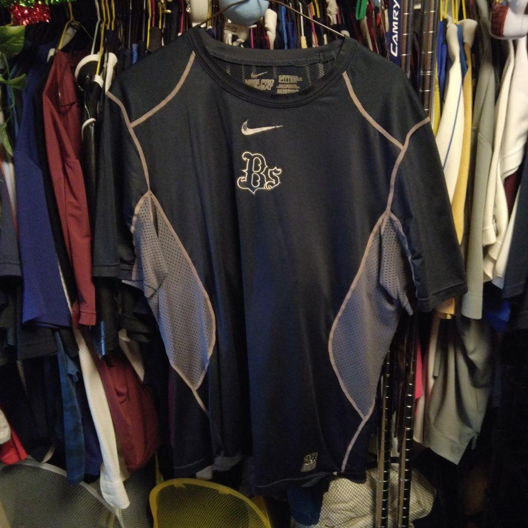 野球ウェア　ナイキ半袖シャツバファローズLLサイズホームランネイビーユニフォーム