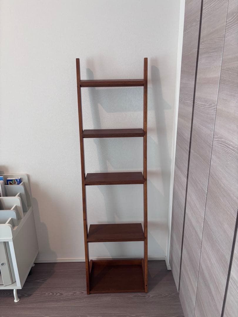 5段木製ラック ブラウン