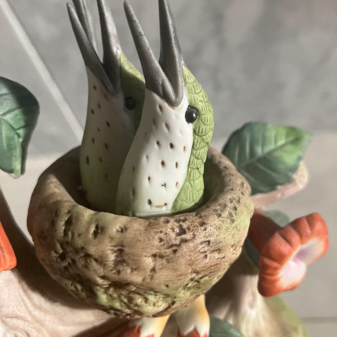 アメリカ90年代名門Andrea社　美しい色彩のハチドリ陶器オブジェ