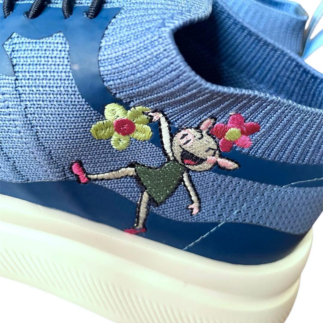 【未使用品】ALBEROBELLOブルー刺繍　スニーカー　定価29,700-
