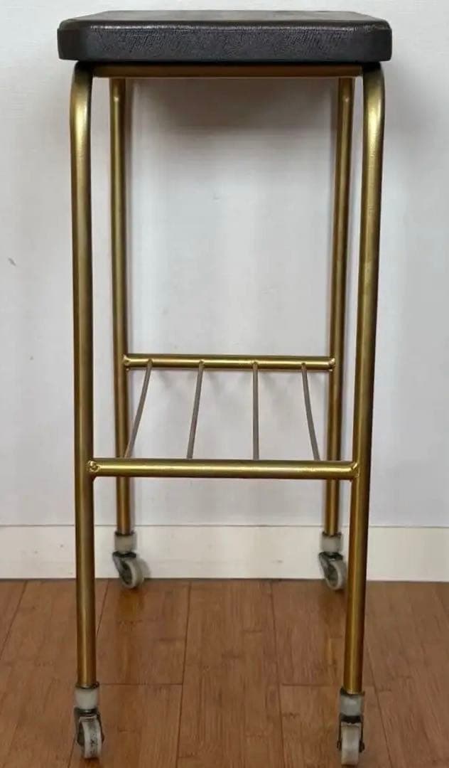 ヴィンテージ オーク材 ワゴン インダストリアル スチール サイドテーブル