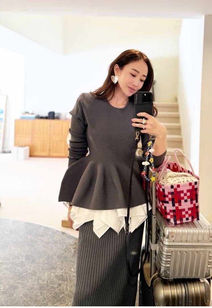 CADUNE　神崎 恵さんコラボ　リブタイトスカート　チャコール　36サイズ