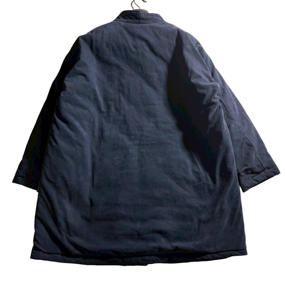 新品/タグ付き■ drug store's ステンカラーコート　紺　キルティング