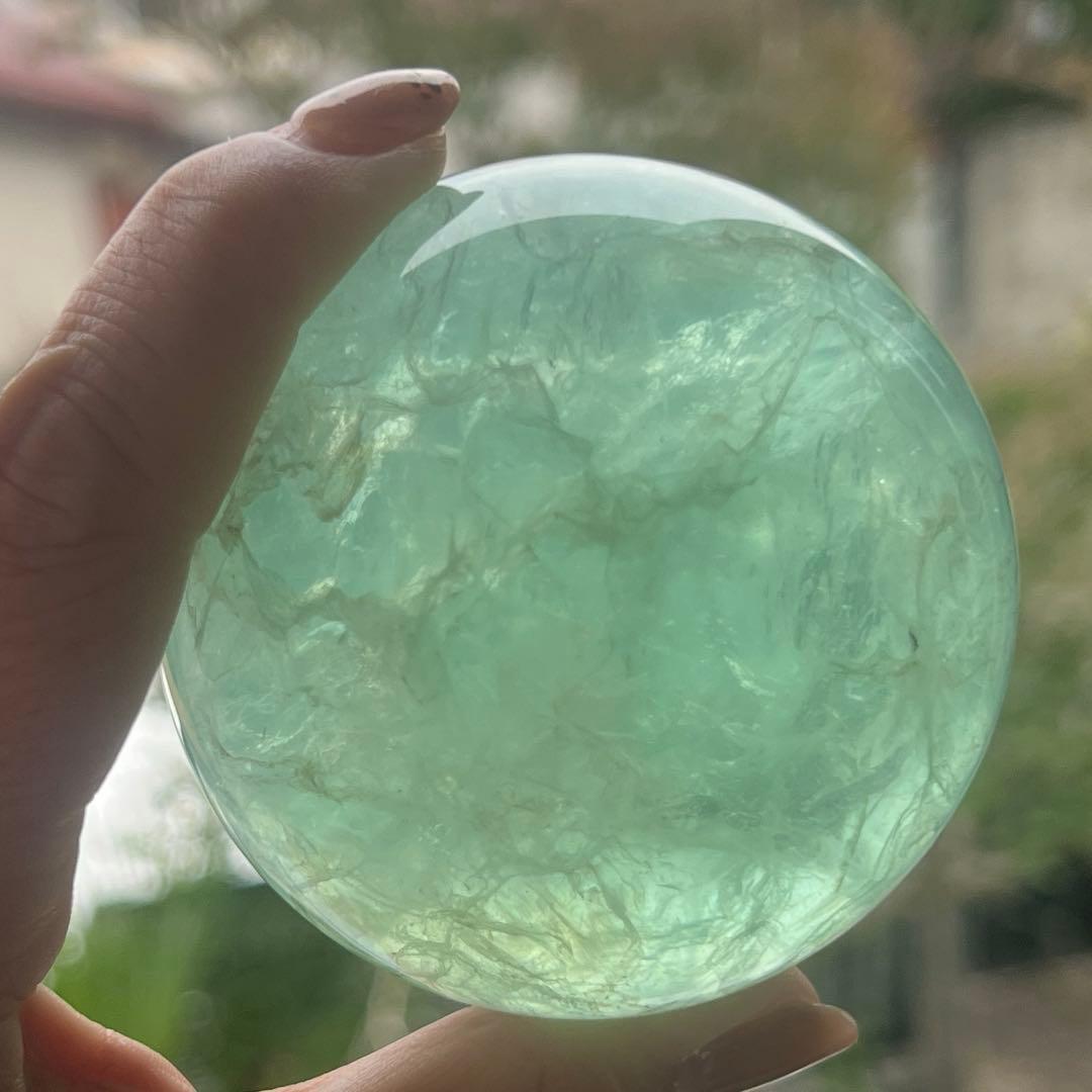 レア☆スフィア☆ブルーグリーン キラキラ虹入り