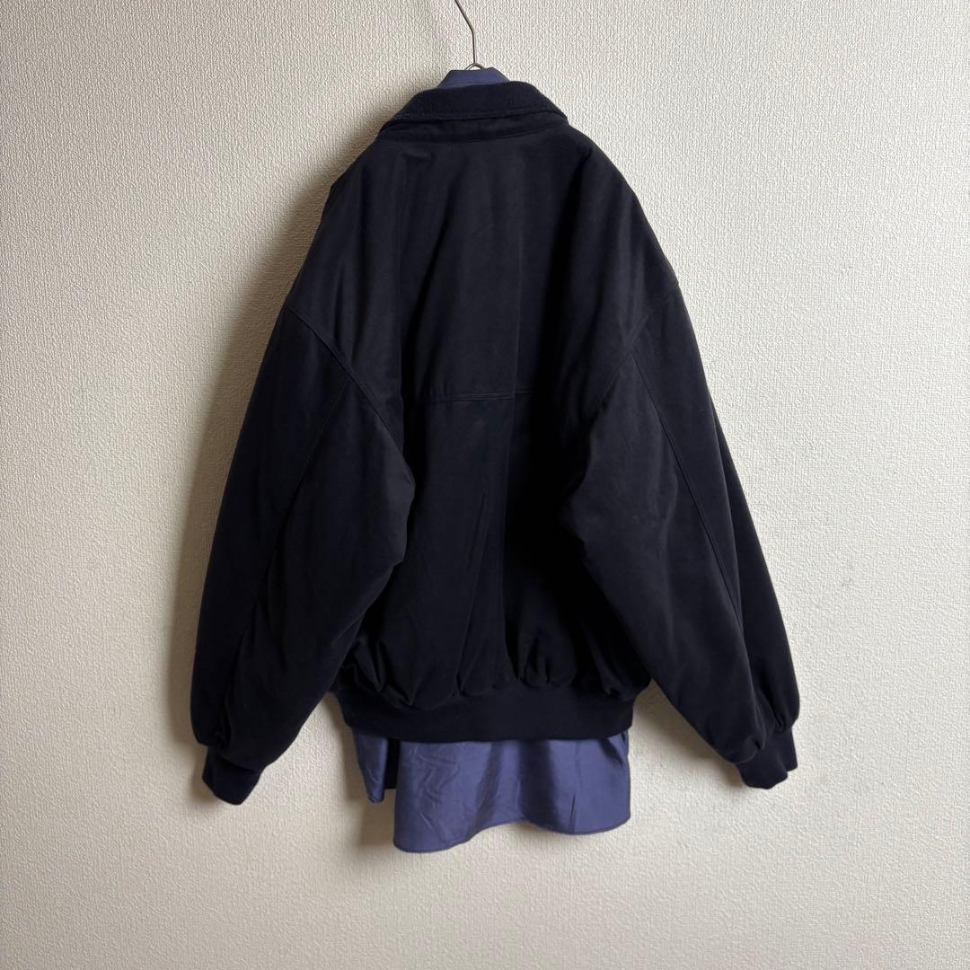 ネクタイシャツスイングトップ　スエード　シルク　ボタニカル　合成皮革切替古着