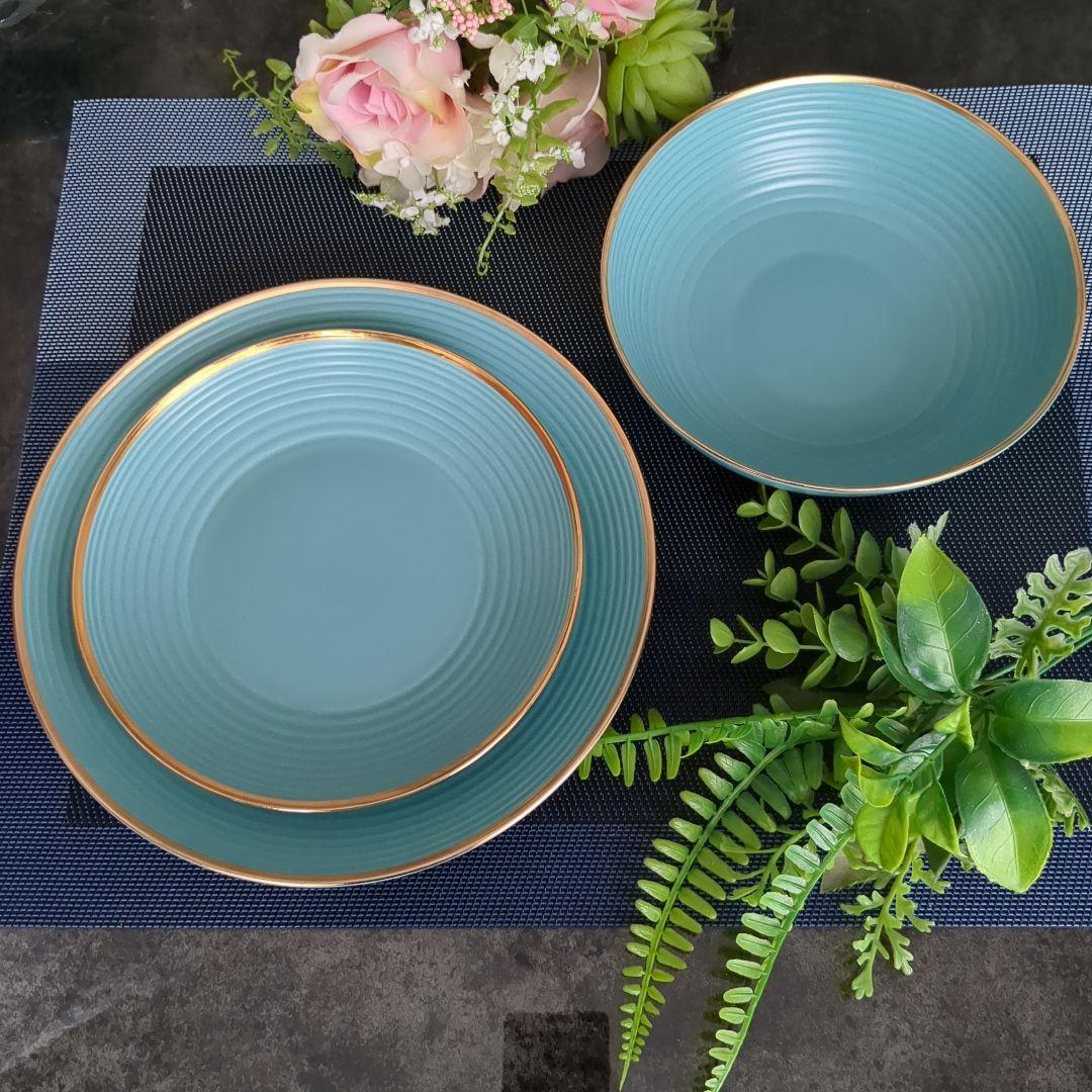 北欧モダン食器　食器セット　大皿ブルーカラー