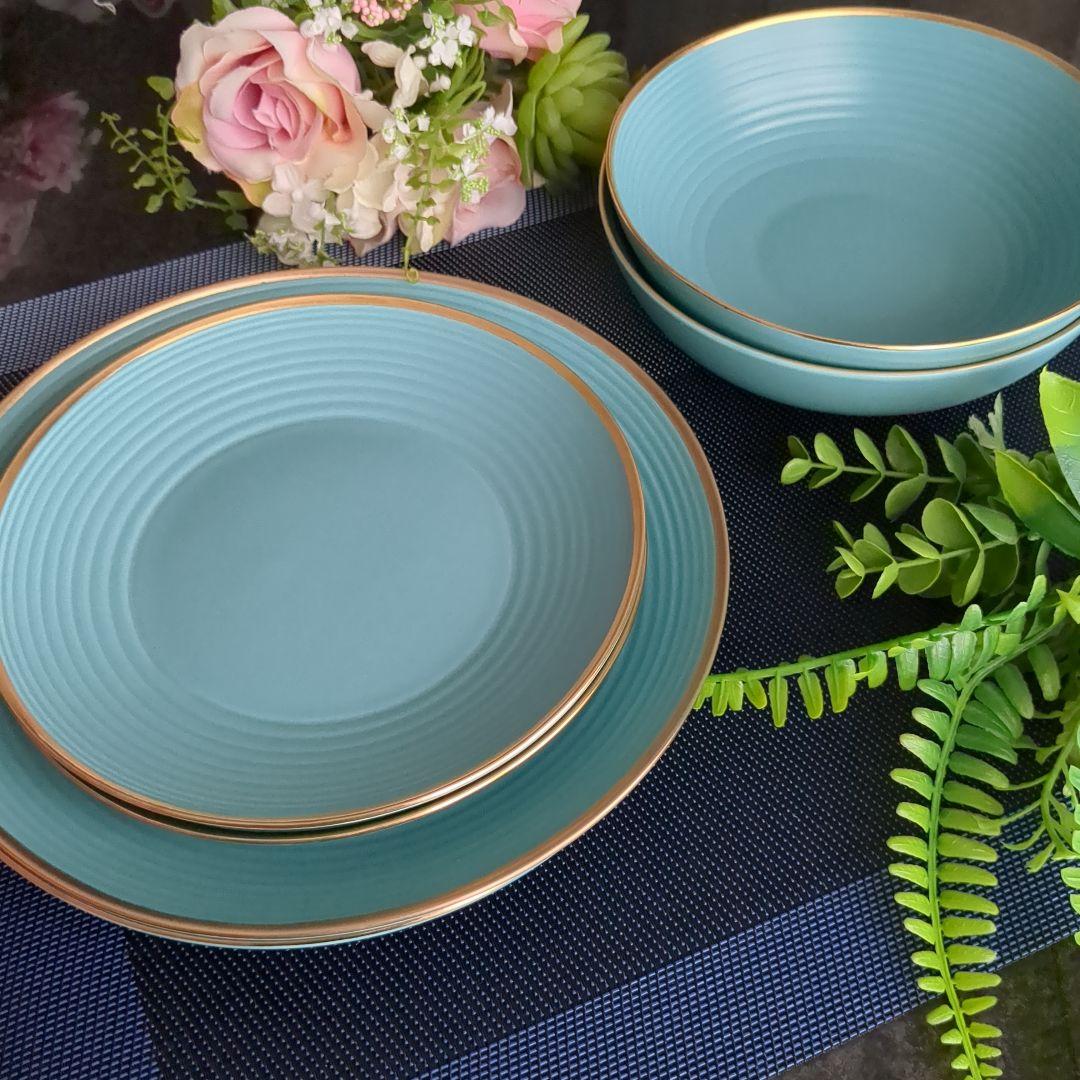 北欧モダン食器　食器セット　大皿ブルーカラー