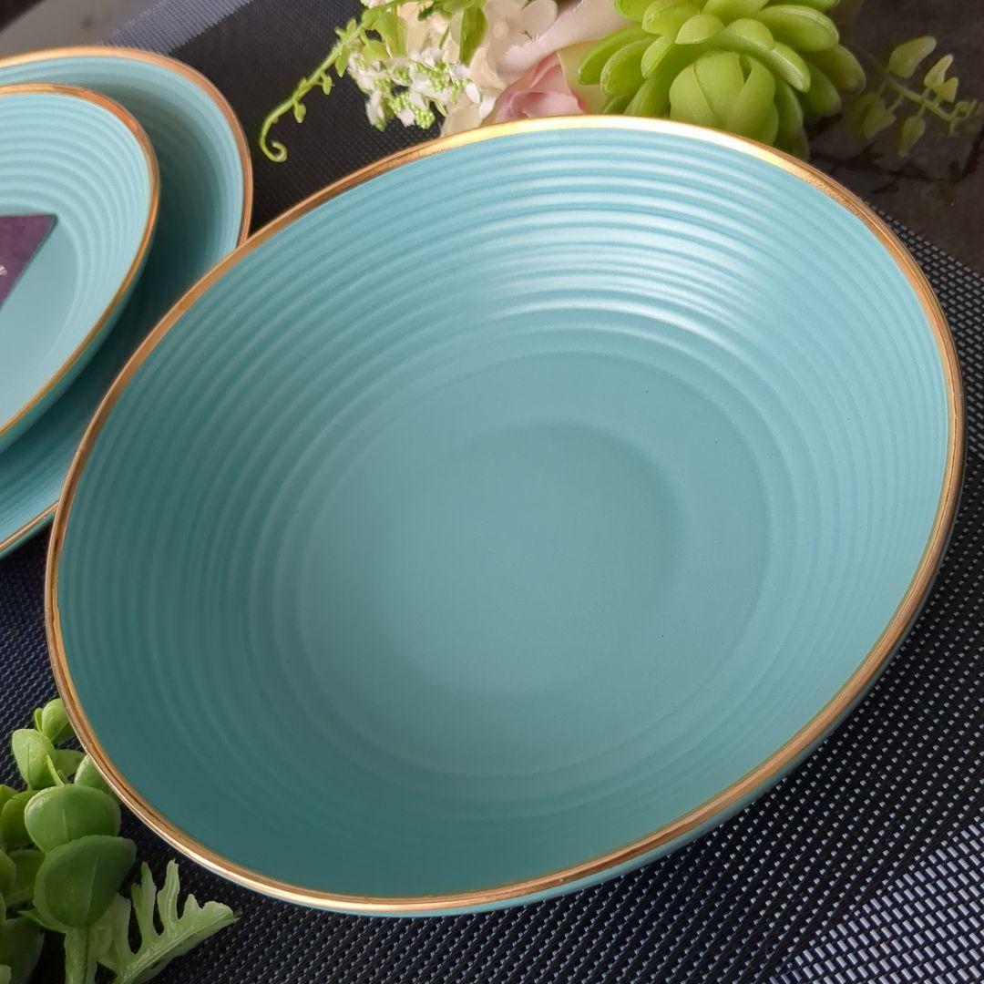北欧モダン食器　食器セット　大皿ブルーカラー